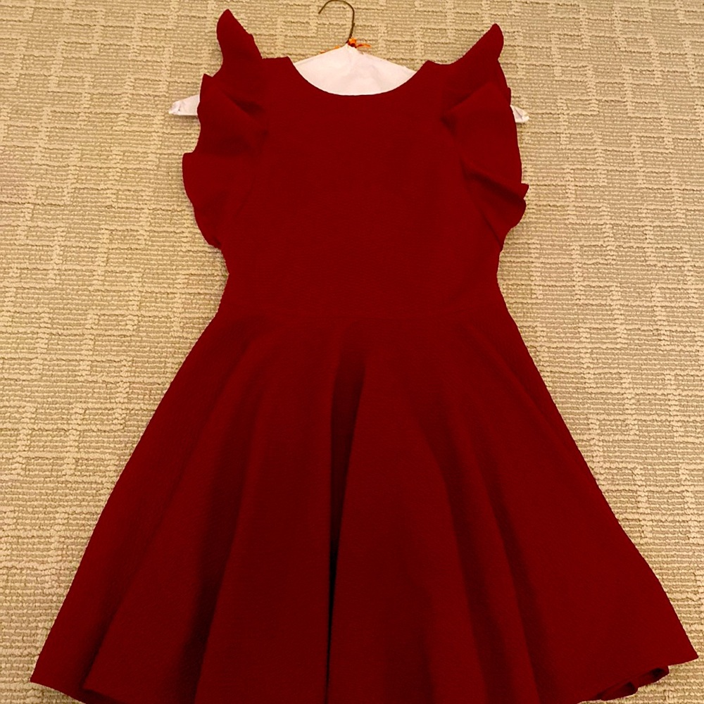 CHRISTMAS.  David Charles girls size 12 deep red / burgundy party dress.